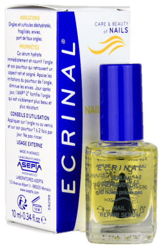 Serum regenerujące paznokcie z 10 olejków 10 ml flakonik i opakowanie bokiem